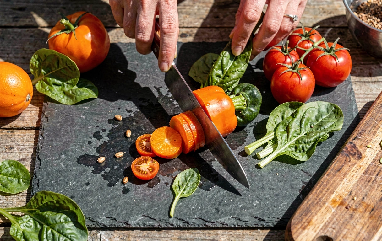 Preparação de vegetais frescos